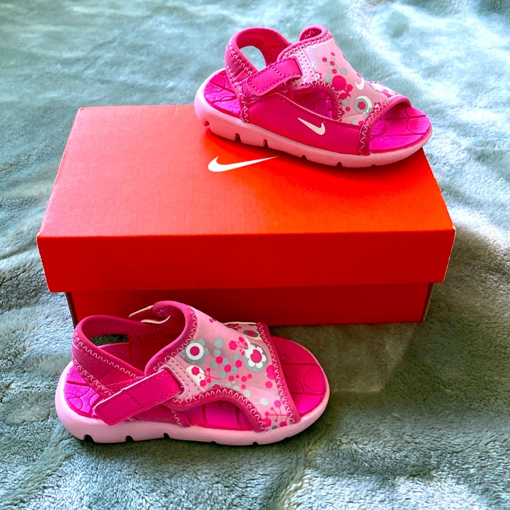 Pink Nike sandals